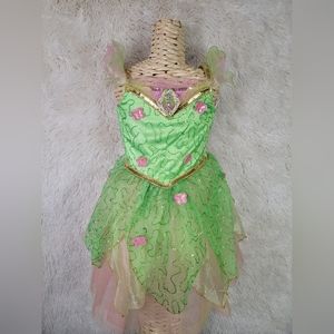Disney Princess Signature Girls Size 5/6 Tinker Bell Costume Green Sequin Rare U